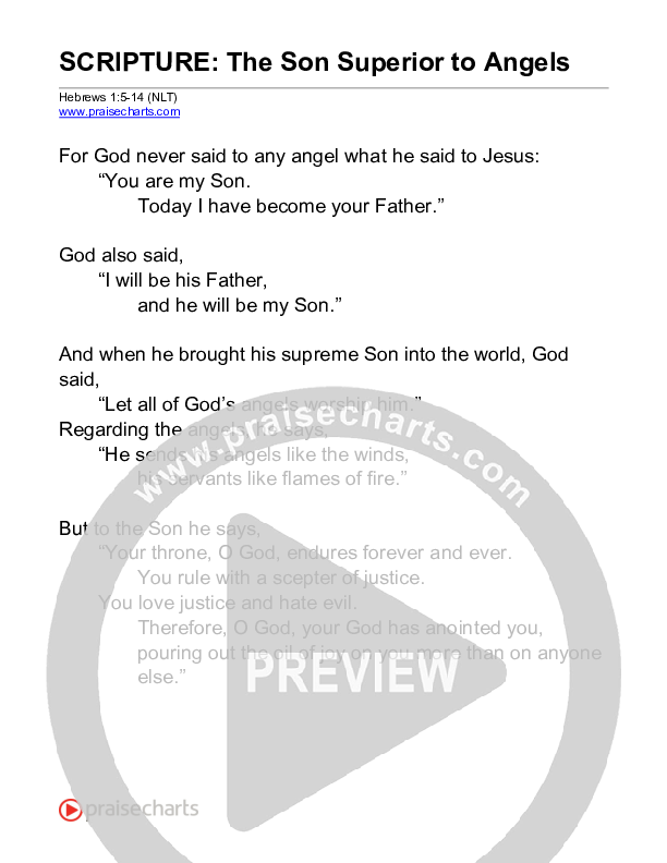 The Son Superior To Angels (Hebrews 1) Reading (Scripture)