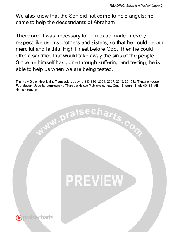 Salvation Perfect (Hebrews 2) Reading (Scripture)