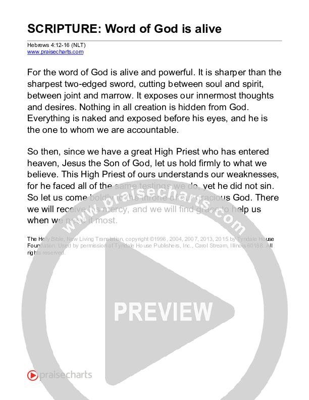 Word Of God Is Alive (Hebrews 4) Reading (Scripture)