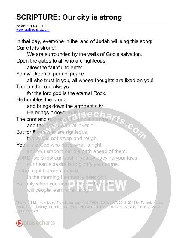 Our City Is Strong (Isaiah 26) Reading (Scripture)