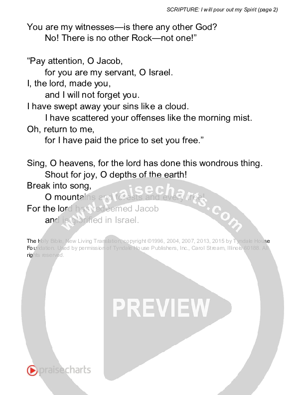 I Will Pour Out My Spirit (Isaiah 44) Reading (Scripture)