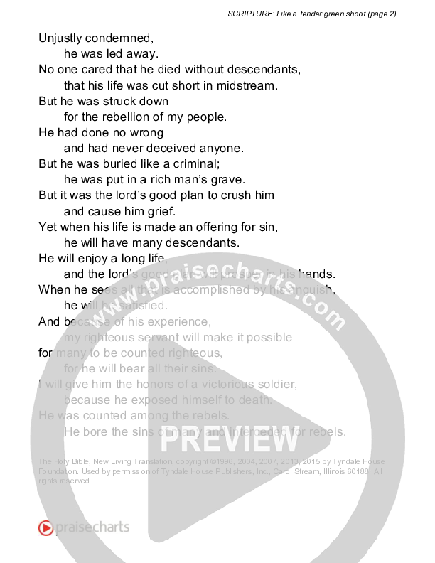 Like A Tender Green Shoot (Isaiah 53) Reading (Scripture)