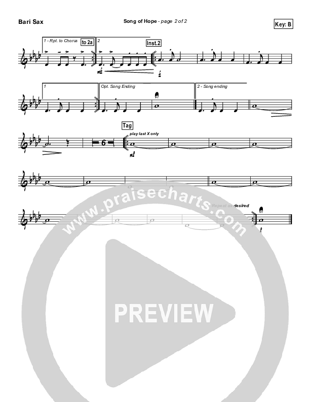 Song Of Hope Bari Sax (Robbie Seay)