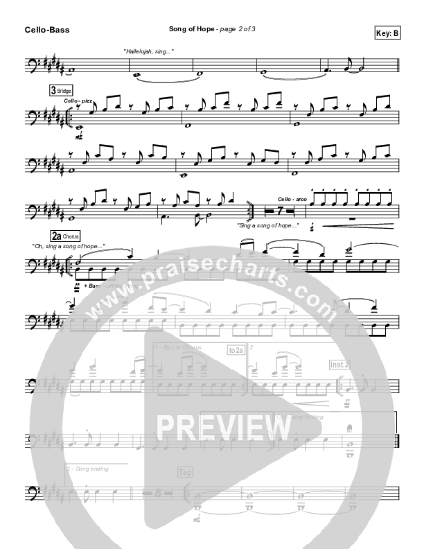 Song Of Hope Cello/Bass (Robbie Seay)