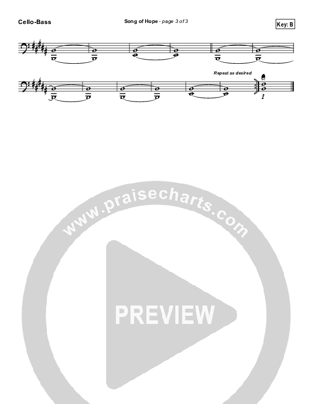 Song Of Hope Cello/Bass (Robbie Seay)