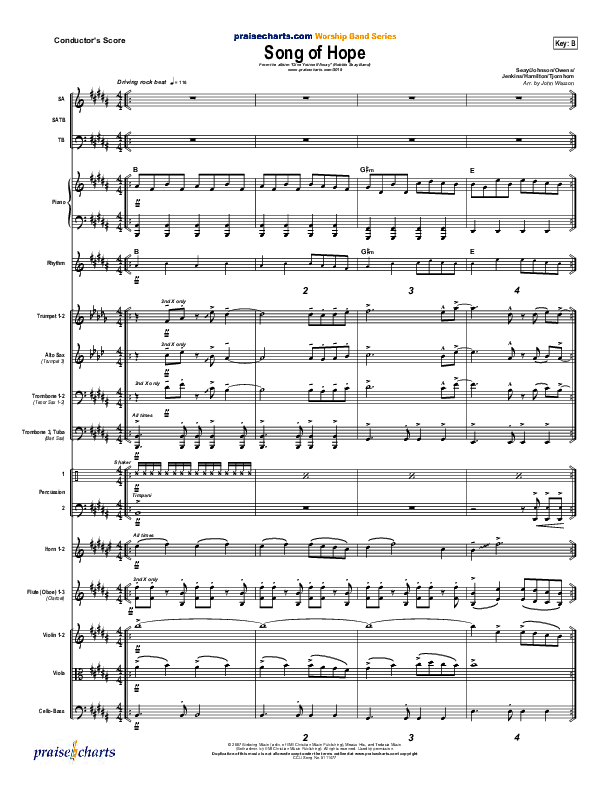 Song Of Hope Conductor's Score (Robbie Seay)
