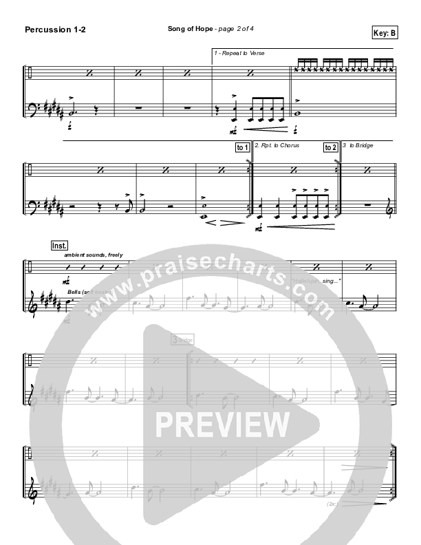 Song Of Hope Percussion 1/2 (Robbie Seay)