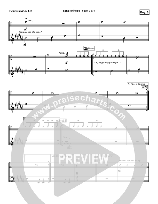 Song Of Hope Percussion 1/2 (Robbie Seay)