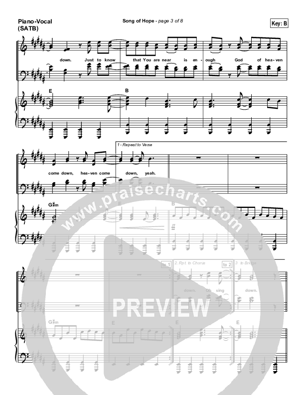 Song Of Hope Piano/Vocal (SATB) (Robbie Seay)