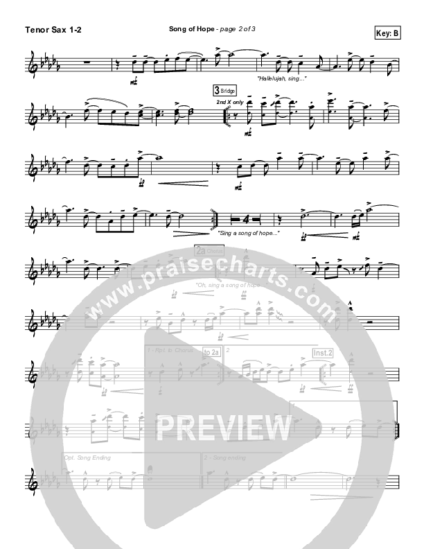 Song Of Hope Tenor Sax 1/2 (Robbie Seay)