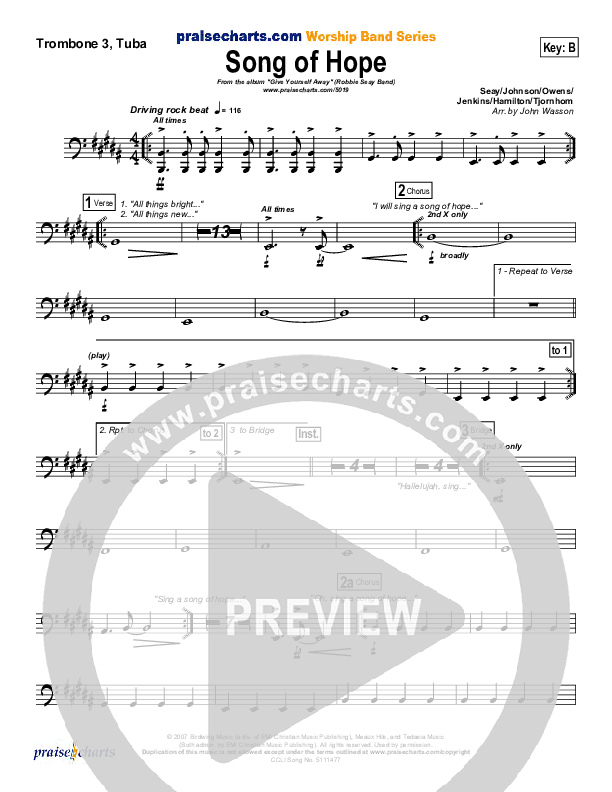 Song Of Hope Trombone 3/Tuba (Robbie Seay)