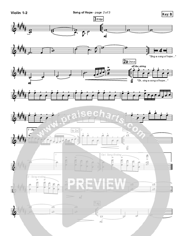 Song Of Hope Violin 1/2 (Robbie Seay)