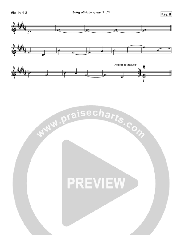 Song Of Hope Violin 1/2 (Robbie Seay)