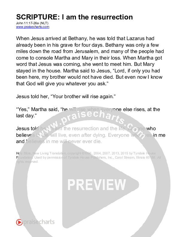 I Am The Resurrection (John 11) Reading (Scripture)