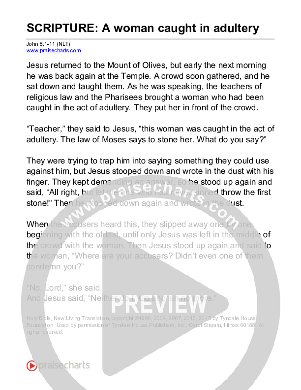 A Woman Caught In Adultery (John 8) Reading (Scripture)