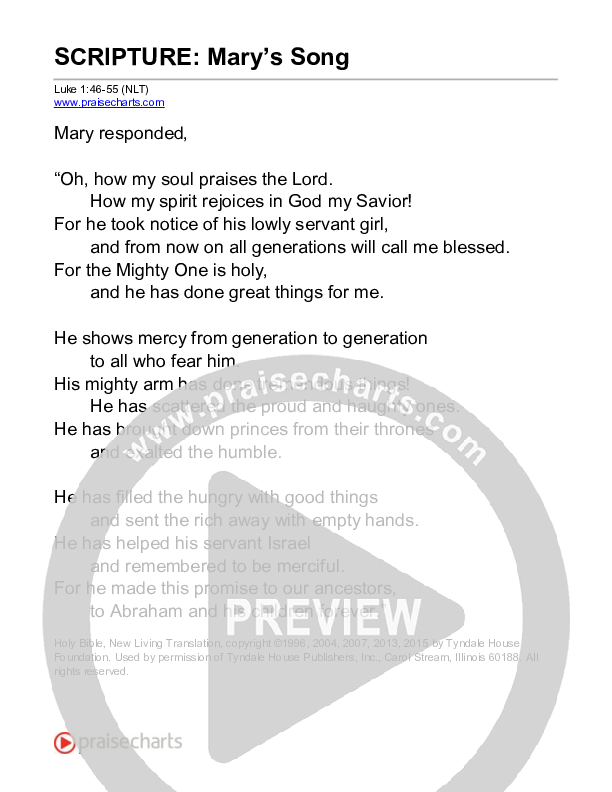 Mary's Song (Luke 1) Reading (Scripture)
