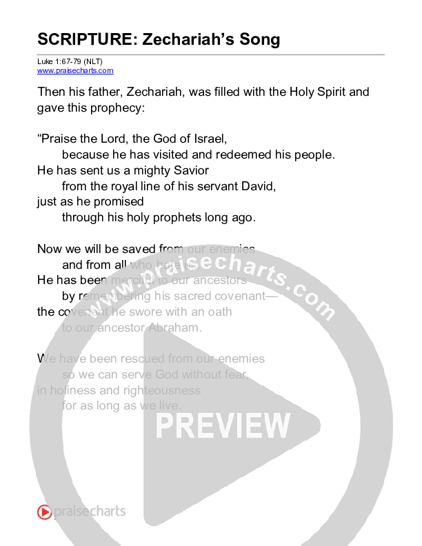 Zechariah's Song (Luke 1) Reading (Scripture)