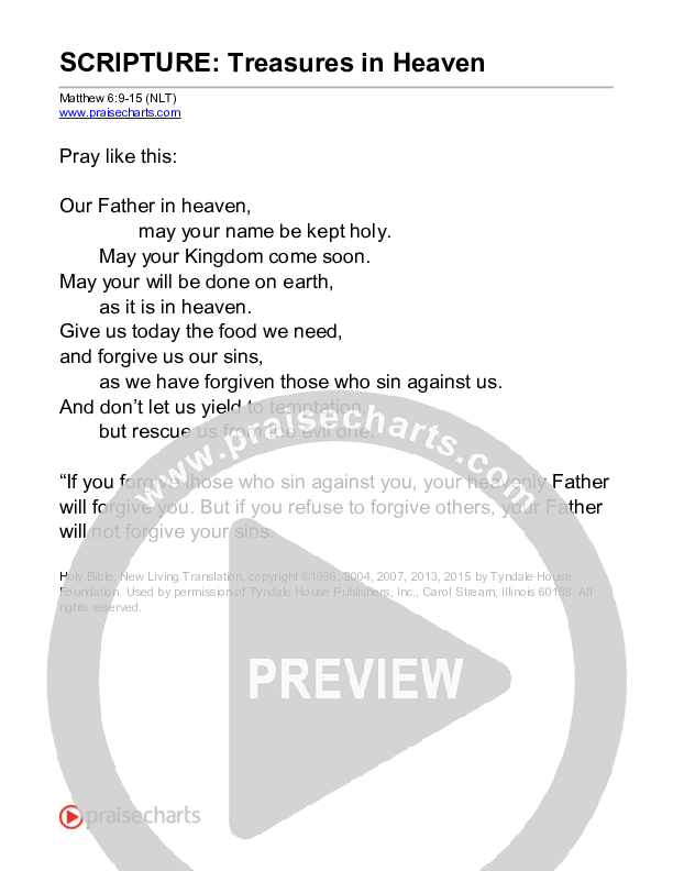 The Lord's Prayer (Matthew 6) Reading (Scripture)