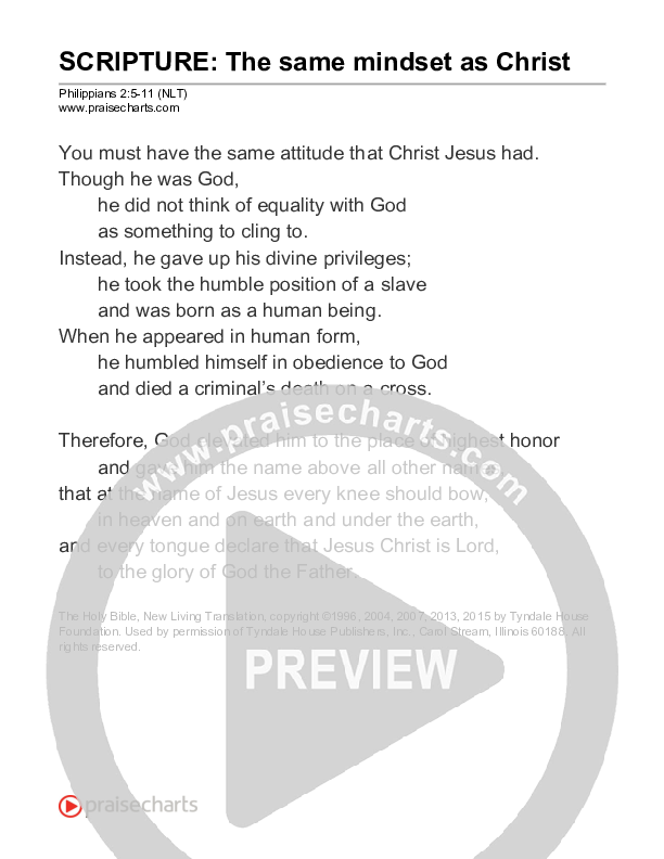 The Same Mindset As Christ (Philippians 2) Reading (Scripture)