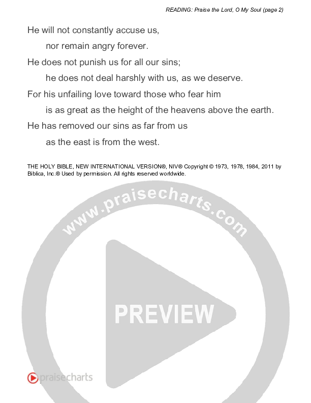 Praise The Lord, O My Soul (Psalm 103) Reading (Scripture)