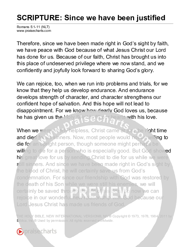 Since We Have Been Justified (Romans 5) Reading (Scripture)