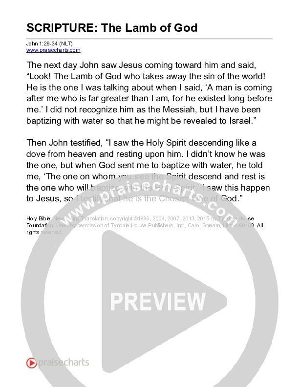 The Lamb Of God (John 1) Reading (Scripture)