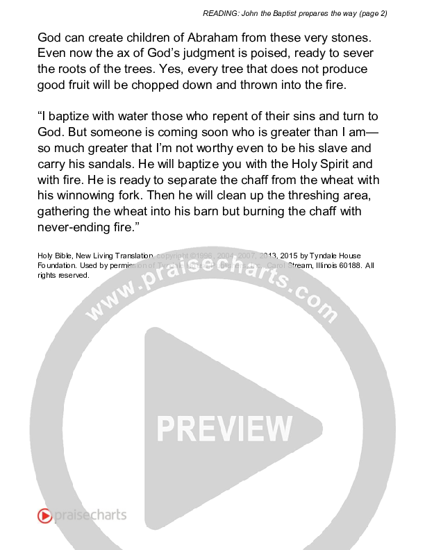 John The Baptist Prepares The Way (Matthew 3) Reading (Scripture)