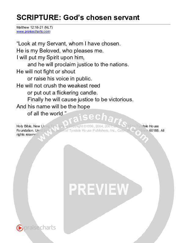 God's Chosen Servant (Matthew 12) Reading (Scripture)