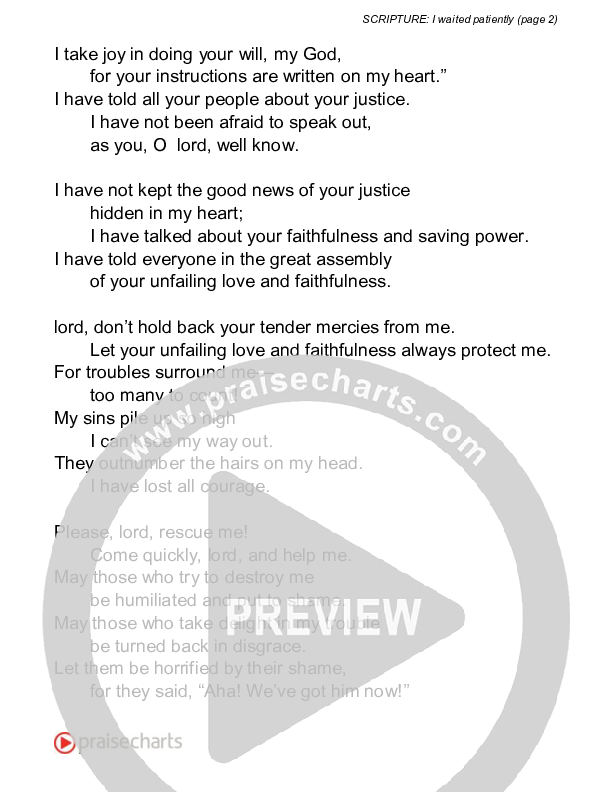 I Waited Patiently (Psalm 40) Reading (Scripture)