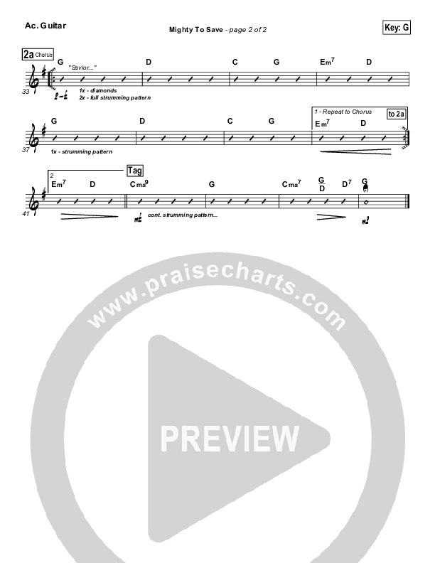 Mighty To Save Acoustic Guitar (Laura Story)