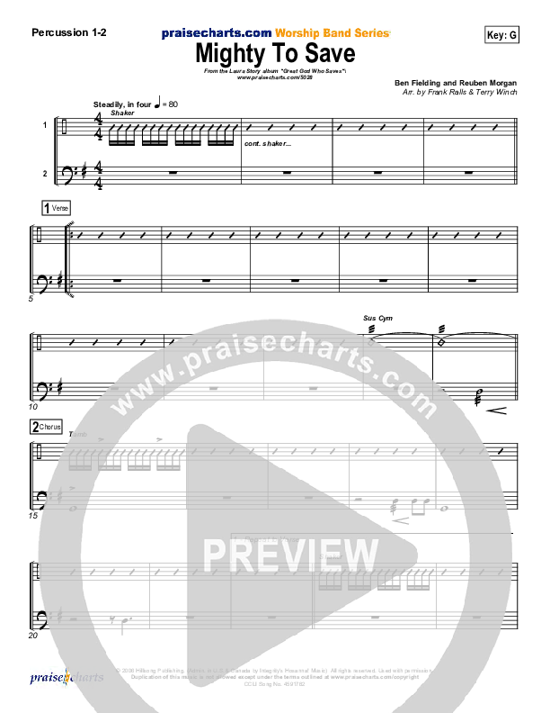 Mighty To Save Percussion (Laura Story)