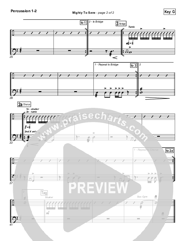 Mighty To Save Percussion (Laura Story)