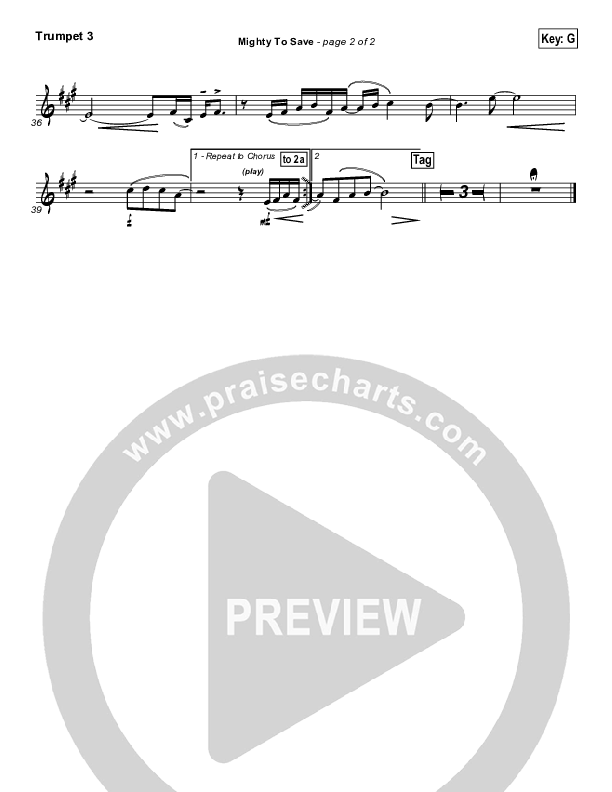 Mighty To Save Trumpet 3 (Laura Story)