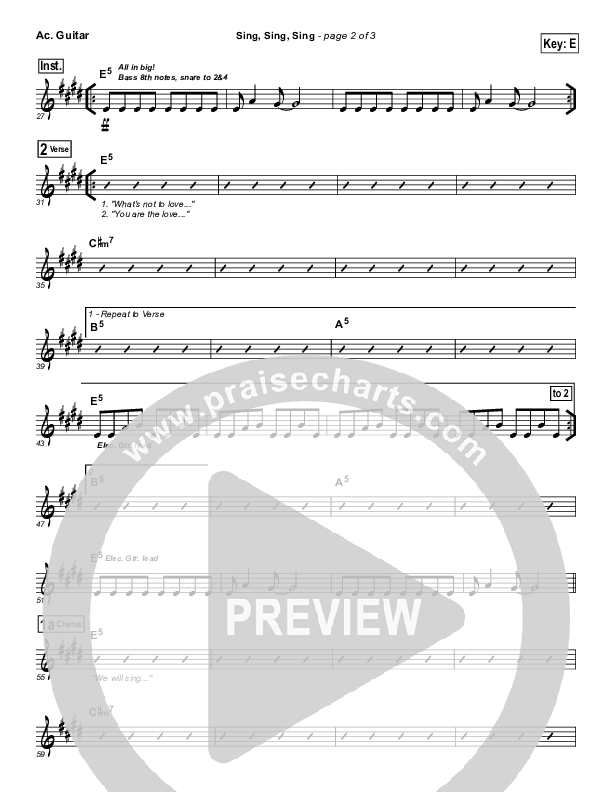 Sing Sing Sing Acoustic Guitar (Chris Tomlin / Passion)