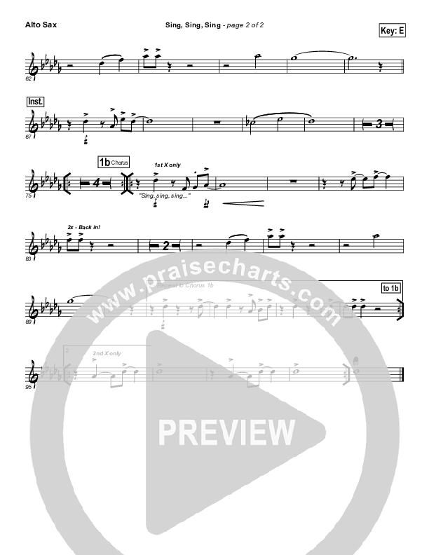 Sing Sing Sing Alto Sax (Chris Tomlin / Passion)