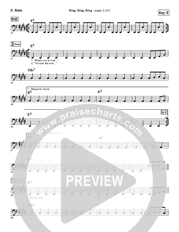 Sing Sing Sing Bass Guitar (Chris Tomlin / Passion)