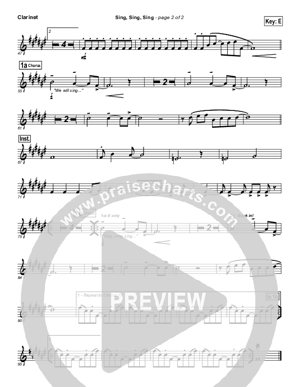 Sing Sing Sing Clarinet (Chris Tomlin / Passion)