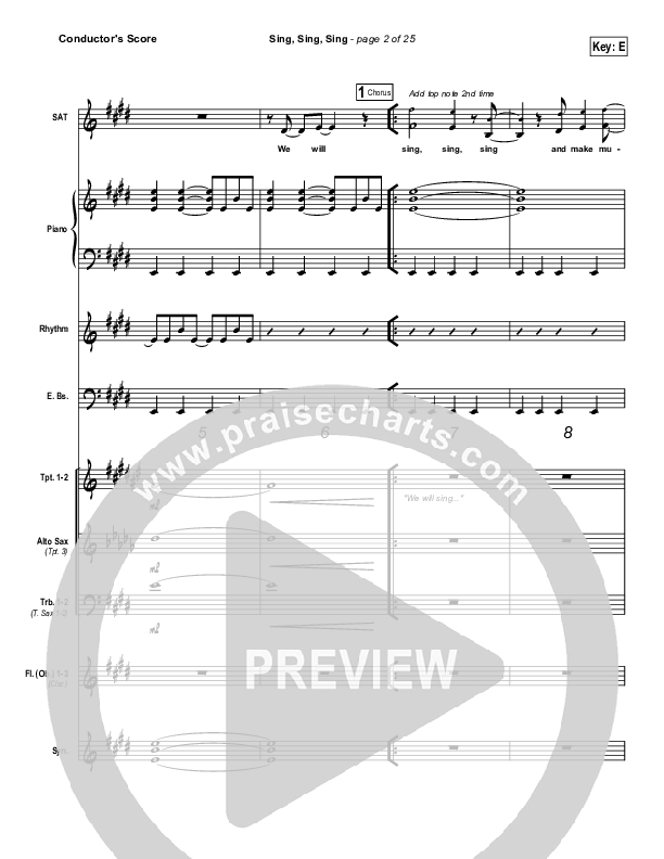 Sing Sing Sing Conductor's Score (Chris Tomlin / Passion)