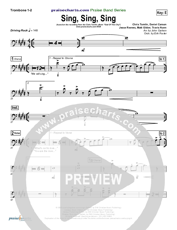 Sing Sing Sing Trombone 1/2 (Chris Tomlin / Passion)