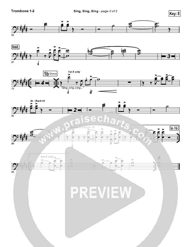 Sing Sing Sing Trombone 1/2 (Chris Tomlin / Passion)