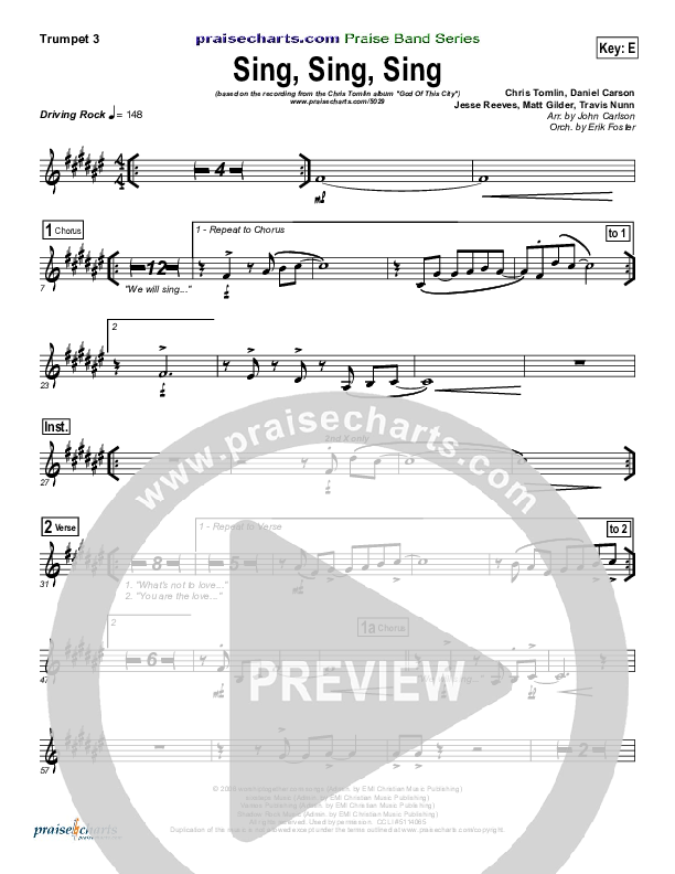 Sing Sing Sing Trumpet 3 (Chris Tomlin / Passion)