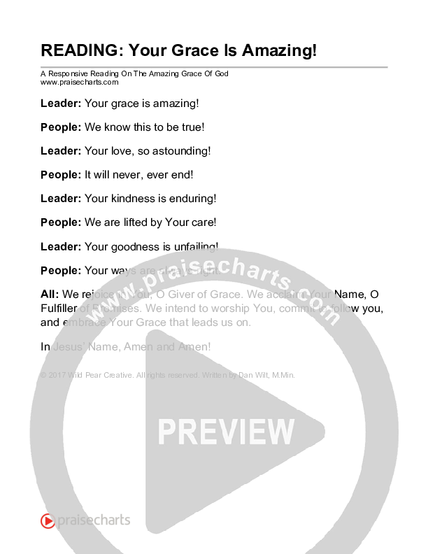 Your Grace Is Amazing (Reading) Reading (Dan Wilt)