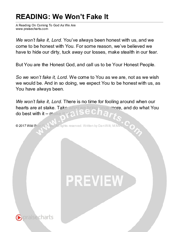 We Won't Fake It (Reading) Reading (Dan Wilt)