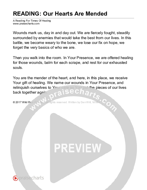 Our Hearts Are Mended (Reading) Reading (Dan Wilt)