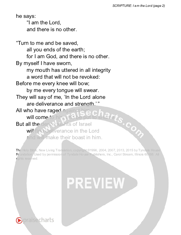 I Am The Lord (Isaiah 45) Reading (Scripture)