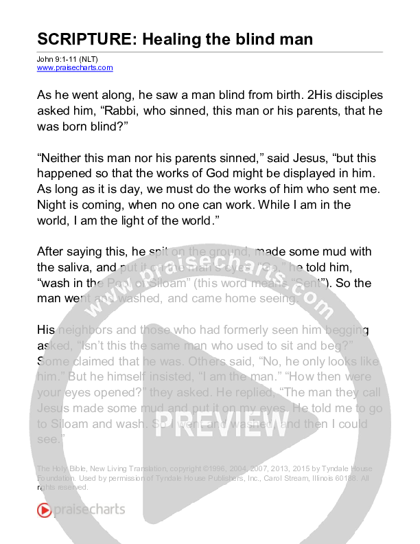 Healing The Blind Man (John 9) Reading (Scripture)