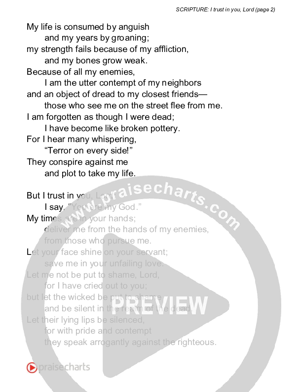 I Trust In You, Lord (Psalm 31) Reading (Scripture)