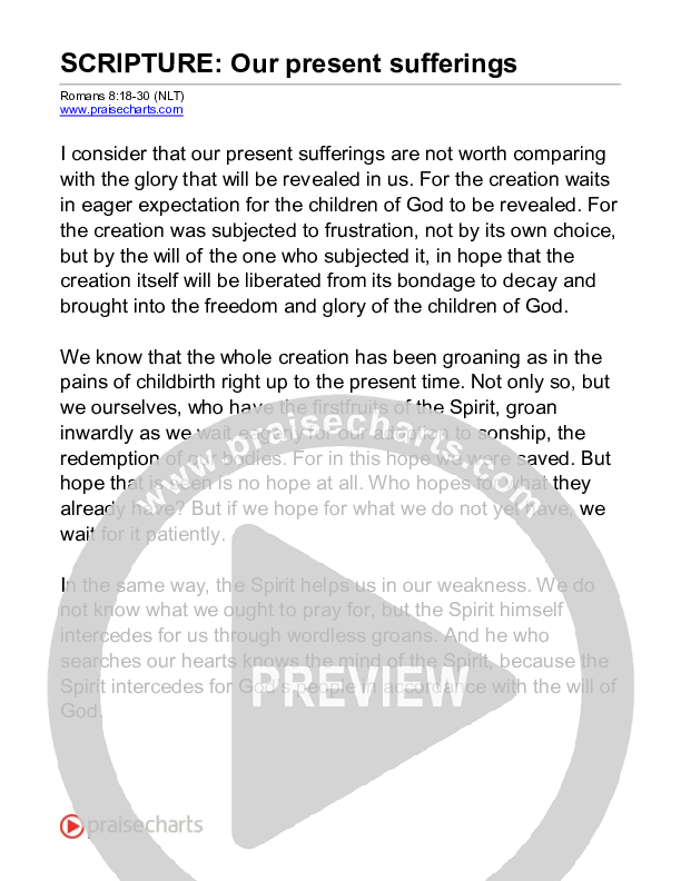 Our Present Sufferings (Romans 8) Reading (Scripture)