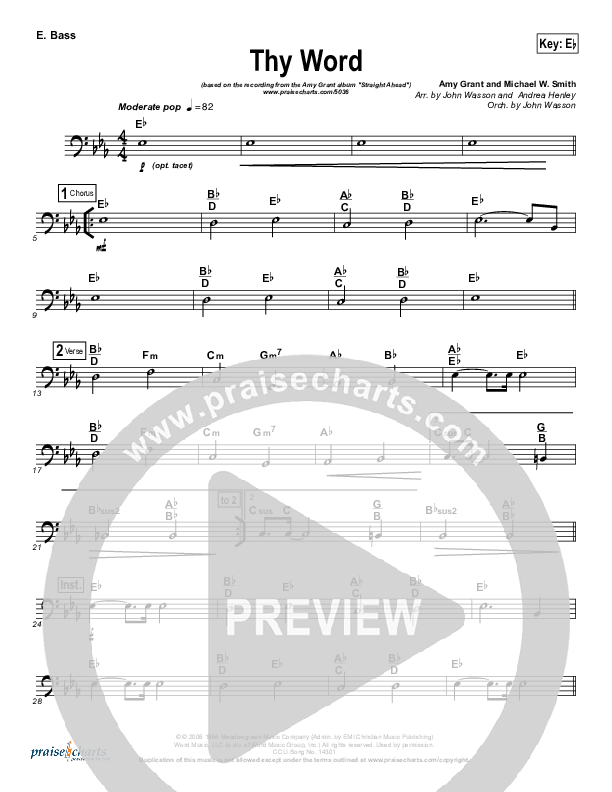 Thy Word Bass Guitar (Amy Grant)