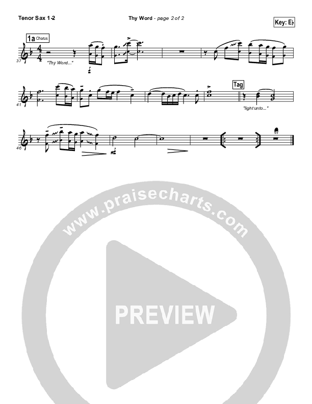 Thy Word Tenor Sax 1/2 (Amy Grant)
